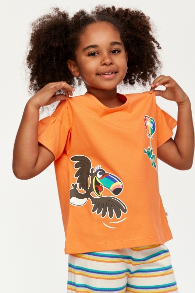 Resim 10-16 Yaş Kız Çocuk Pijama-Bsk - 539-Papaya Rengi