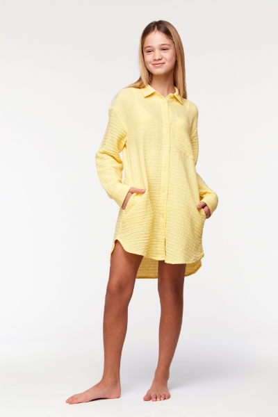 Resim 10-16 Kız Çocuk Gecelik-Ydc - 609-Açık Sarı
