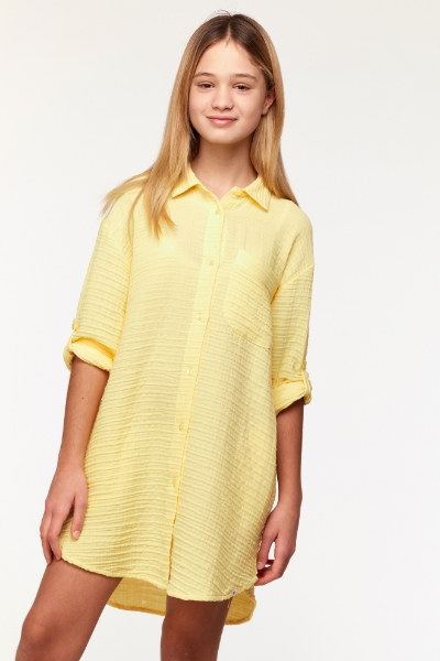 Resim 10-16 Kız Çocuk Gecelik-Ydc - 609-Açık Sarı