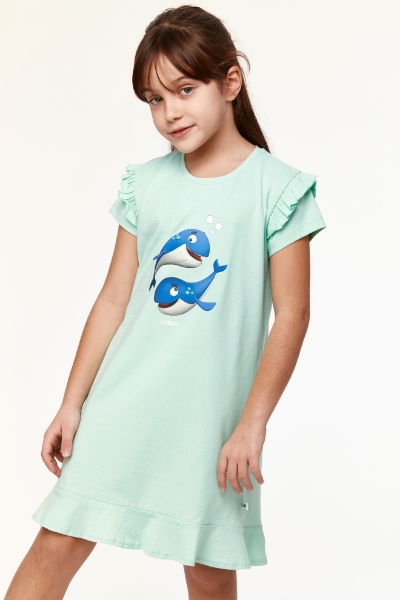 Resim 2-8 Kız Çocuk Gecelik-Bdr - 702-Su Yeşili