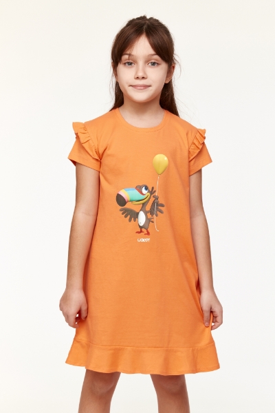 Resim 2-8 Kız Çocuk Gecelik-Bdr - 539-Papaya Rengi