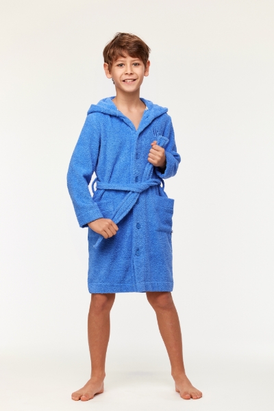 Resim 10-16 Yaş Pamuklu Havlu Bornoz-Rob - 866-Deniz Mavisi