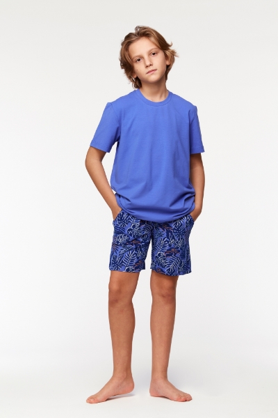 Resim 2-8 Yaş Erkek Çocuk Pijama-Qrs - 829-Mor Mavi