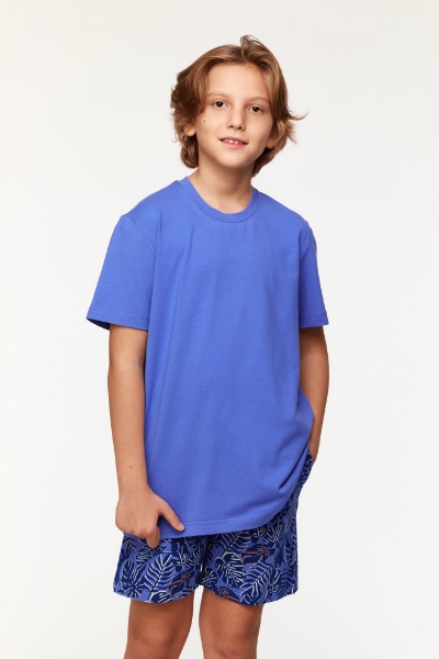 Resim 2-8 Yaş Erkek Çocuk Pijama-Qrs - 829-Mor Mavi