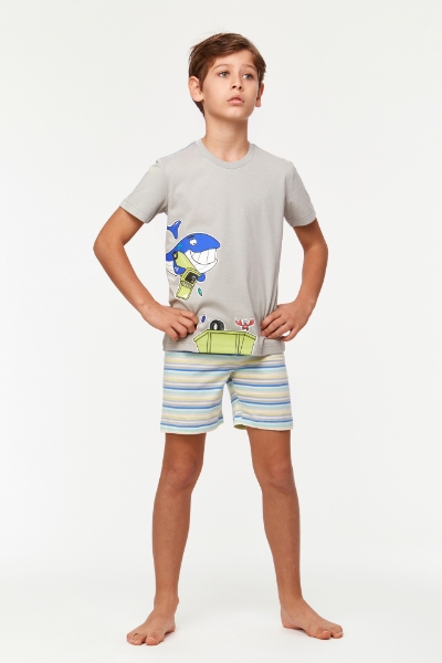 Resim 10-16 Yaş Erkek Çocuk Pijama-Psu - 118-Gri