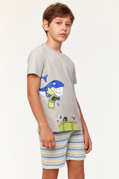Resim 10-16 Yaş Erkek Çocuk Pijama-Psu - 118-Gri