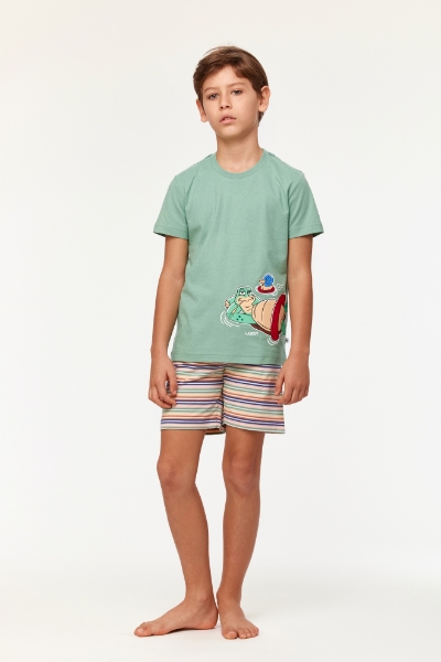 Resim 10-16 Yaş Erkek Çocuk Pijama-Psu - 724-Elmas Yeşili