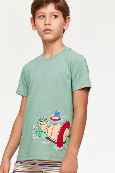 Resim 10-16 Yaş Erkek Çocuk Pijama-Psu - 724-Elmas Yeşili