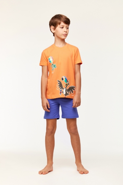 Resim 10-16 Yaş Erkek Çocuk Pijama-Psu - 539-Papaya Rengi