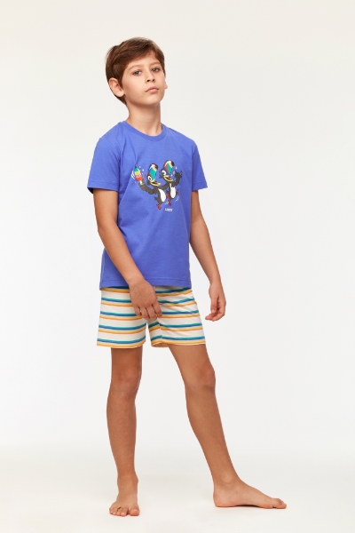 Resim 10-16 Yaş Erkek Çocuk Pijama-Pss - 829-Mor Mavi