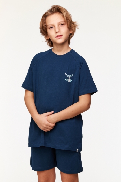 Resim 10-16 Yaş Erkek Çocuk Pijama-Qts - 888-Lacivert