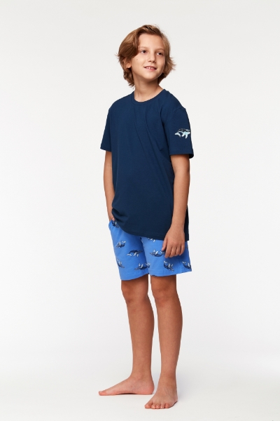 Resim 10-16 Yaş Erkek Çocuk Pijama-Qrs - 888-Lacivert