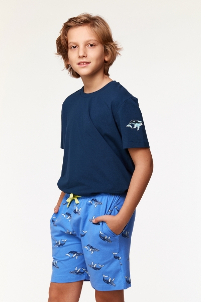 Resim 10-16 Yaş Erkek Çocuk Pijama-Qrs - 888-Lacivert