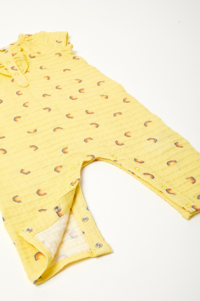 Resim Bebek Tulumu-Rbw - 940-Gökkuşağı Baskılı Sarı