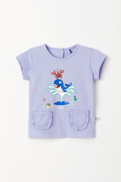 Resim Pamuklu Kız Bebek Pijama-Psg - 306-Lavanta