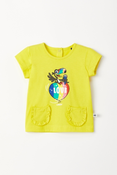 Resim Pamuklu Kız Bebek Pijama-Psg - 651-Sarı