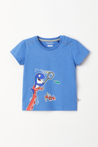 Resim Pamuklu Erkek Bebek Pijama-Psu - 866-Deniz Mavisi