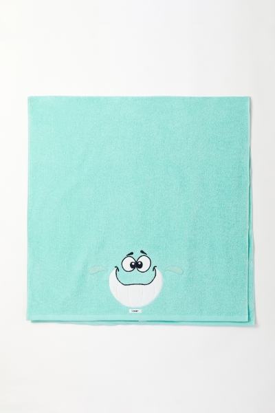 Resim Pamuklu Büyük Ebat Plaj Havlusu-Stw - 702-Su Yeşili