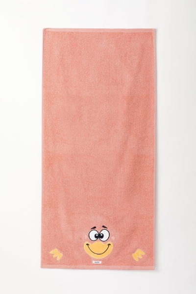 Resim Pamuklu Çantalı Plaj Havlusu-Str - 491-Pudra Pembesi