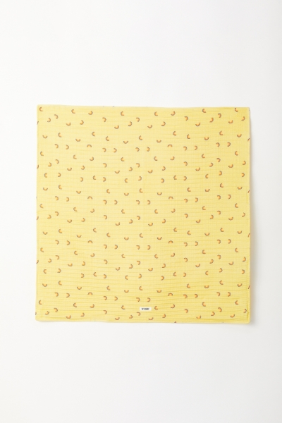 Resim Müslin Bebek Örtüsü-Blm - 940-Gökkuşağı Baskılı Sarı