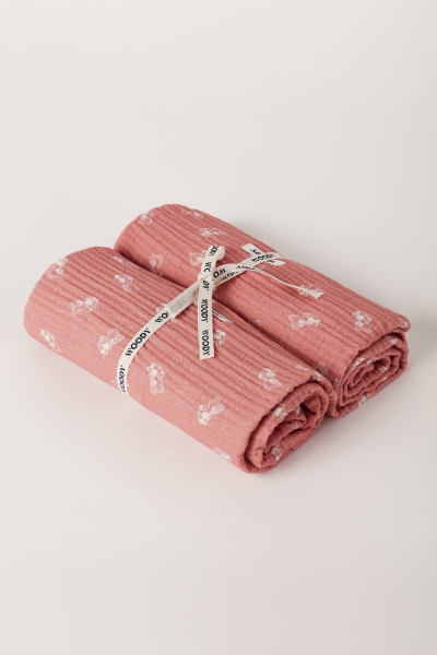 Resim Müslin Bebek Örtüsü-Blm - 939-Ayıcık Baskılı Pudra