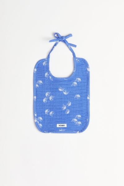 Resim Bebek Önlüğü-Wlj - 938-Balina Baskılı Mavi