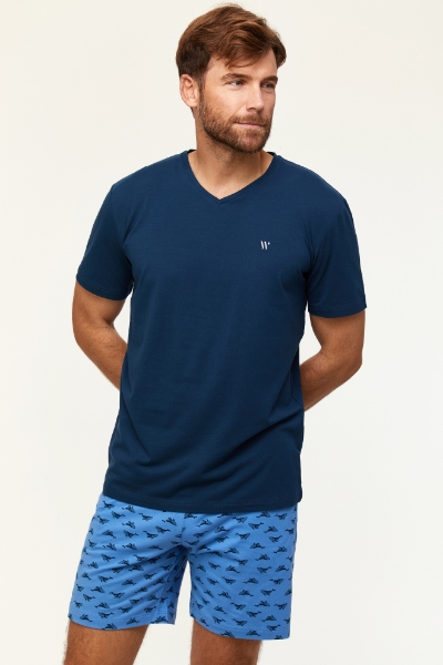 Resim Erkek Pijama-Mvs - 888-Lacivert