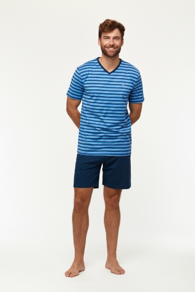 Resim Erkek Pijama-Mvs - 935-Mavi Çizgili
