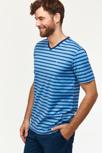 Resim Erkek Pijama-Mvs - 935-Mavi Çizgili