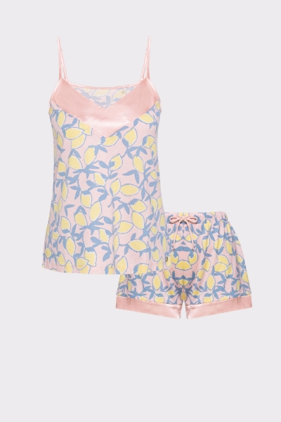 Resim İp Askılı Şortlu Pijama Takımı-Xpa - 985-Limon Baskılı Yeşil