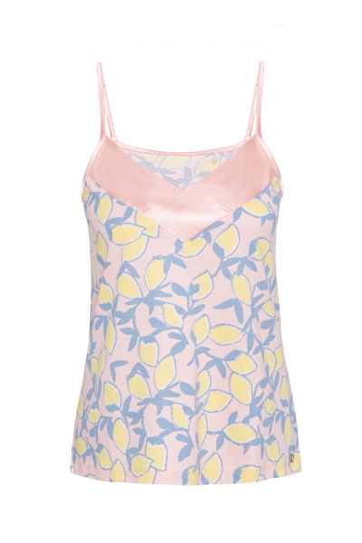 Resim İp Askılı Şortlu Pijama Takımı-Xpa - 985-Limon Baskılı Yeşil