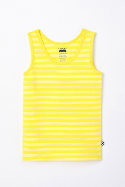 Resim 10-16 Yaş Erkek Çocuk Atlet-Ves - 918-Tukan Temalı Çizgili Sarı