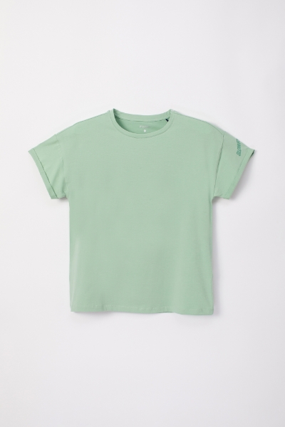 Resim Kadın Tshirt-Slı - 711-Küf Yeşili