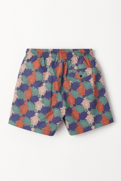 Resim 10-16 Yaş Erkek Çocuk Deniz Şortu-Qww - 932-Dodo Baskılı Lacivert 