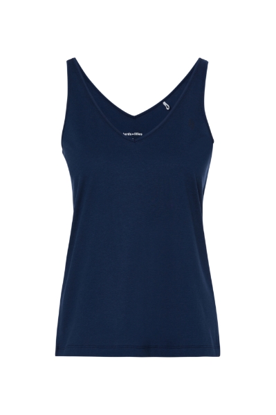 Resim V yaka detaylı bluz-Xlm - 895-Lacivert