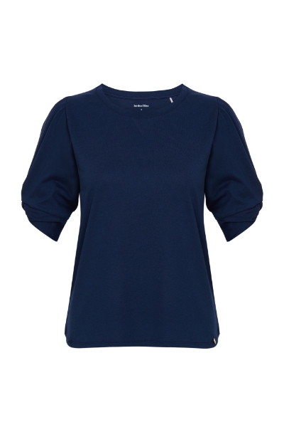 Resim Büzgülü kol detaylı bluz-Xlı - 895-Deniz Kuşu Temalı Lacivert