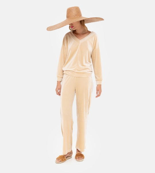 Resim Geniş paça pantolon-Thd - 226-Sıcak Kum