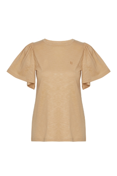 Resim Büzgülü kol detaylı bluz-Tlb - 226-Sıcak Kum