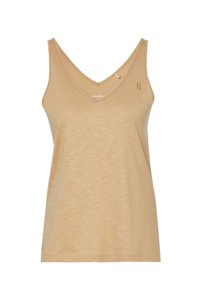 Resim V yaka detaylı bluz-Tla - 226-Sıcak Kum