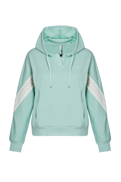 Resim Kapüşonlu Sweatshirt-Mla - 721-Açık Yeşil