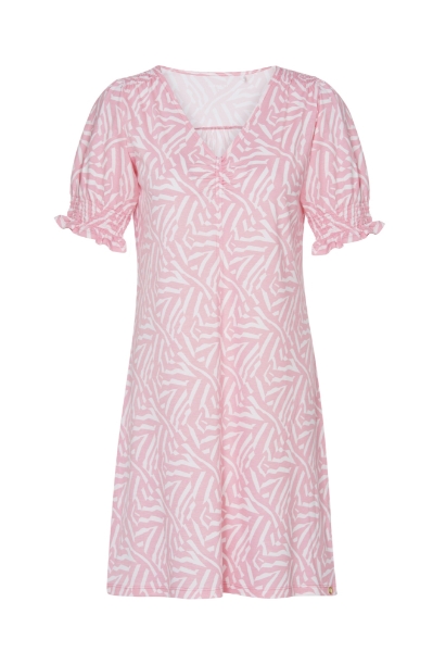 Resim V yaka detaylı karpuz kol elbise-Xdg - 917 LXL large AOP B