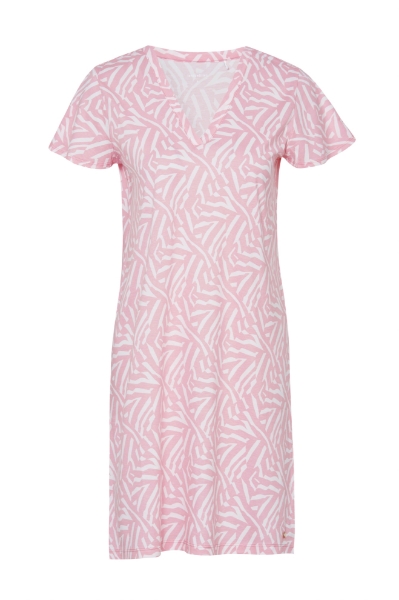 V yaka detaylı kısa kol elbise-Xdf - 917 LXL large AOP B