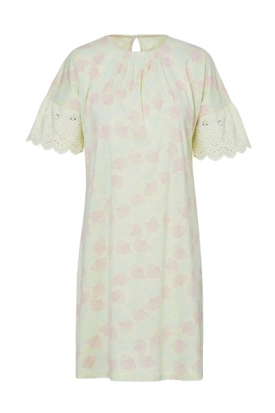 Resim Nervür detaylı düşük kol elbise-Xdd - 914-Fısıldayan Siyah Yapraklar