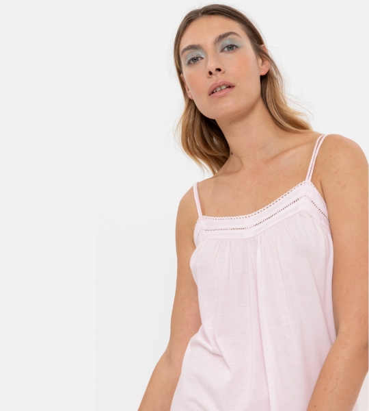 Resim Fırfır detaylı askılı gecelik-Xdb - 412-Toz Pembe