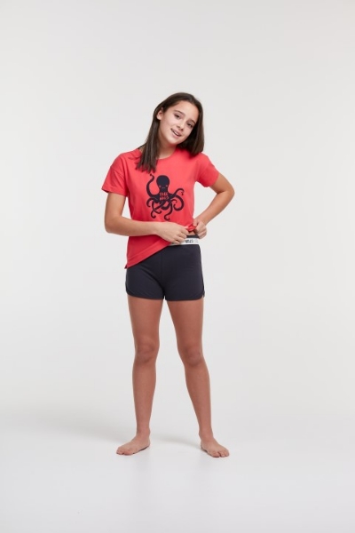 Resim 2-8 Yaş Kız Çocuk Pijama-Ypd - 439-Ahtapot Temalı Pembe