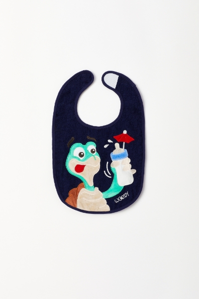 Resim Pamuklu Mama Önlüğü-Bıb - 020-Kablumbağa Temalı