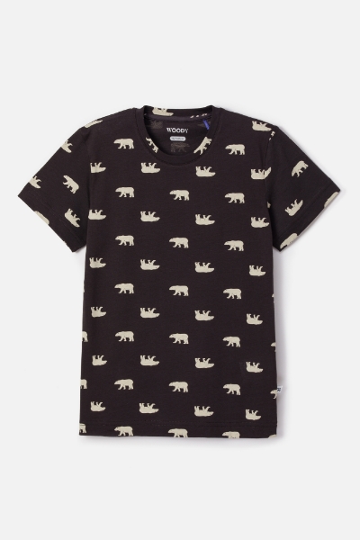 Resim 10-16 Yaş Erkek Çocuk Pijama-Pss - 939-Ayıcık Baskılı Pudra