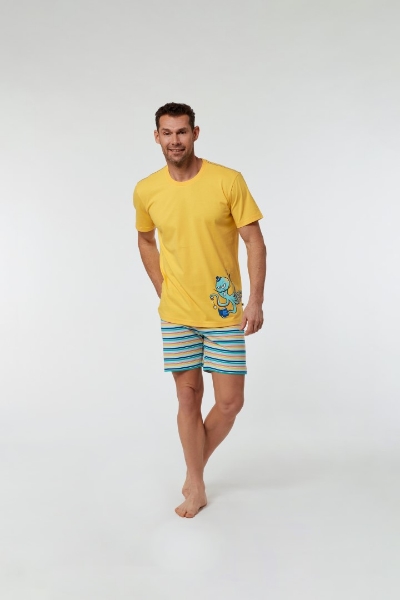 Resim Erkek Pijama-Pss - 657-Ahtapot Temalı Sarı