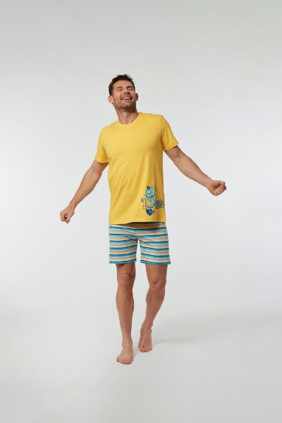 Resim Erkek Pijama-Pss - 657-Ahtapot Temalı Sarı