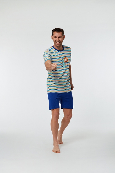 Resim Erkek Pijama-Pss - 983-Deniz Kuşu Temalı Çizgili
